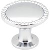Elements By Hardware Resources 1-1/4" Diameter Polished Chrome Round Rope Detailed Lindos Cabinet Knob Z115PC